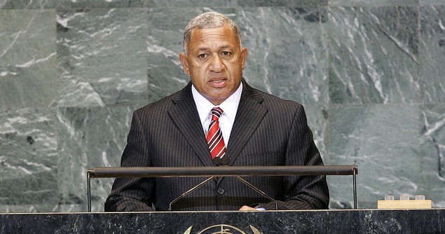 Josaia V. Bainimarama, Prime Minister of the Republic of the Fiji Islands, addresses the general debate of the sixty-fourth session of the General Assembly, 2009. Image credit: UN photos.