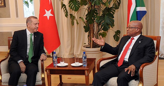 President Jacob Zuma holds a bilateral meeting with the Turkey Prime Minister Recep Tayyip Erdoğan on the margins of the G20 Leaders Summit in Russia. 4 September 2014. Image credit: Flickr (GovernmentZA)