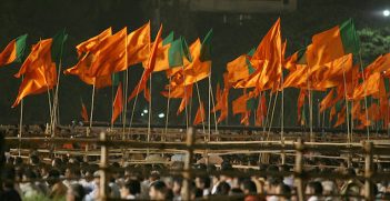 Party flags of Bharatiya Janta Party (BJP) and Shiv Sena. Flickr (Al Jazeera English) Creative Commons. 