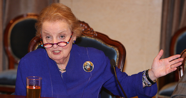 Madeleine Albright at Women World Partners, Wellesley College and Peking University Collaboration. Image Credit: Flickr (Wellesley College) Creative Commons. 
