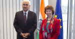Press conference with former EU High Representative Catherine Ashton and former Indian Minister for External Affairs, Salman Khurshid. Image credit: Flickr (European External Action Service) Creative Commons.