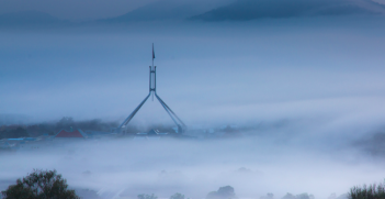 Capital Hill covered in fog. Photo Credit: Flickr (Colin Pilliner) Creative Commons.