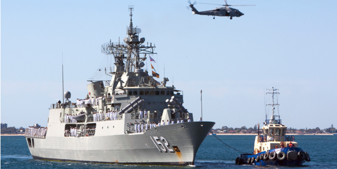 HMAS Warramunga returns from deployment. Photo Source: Flickr (Royal Australian Navy) Creative Commons