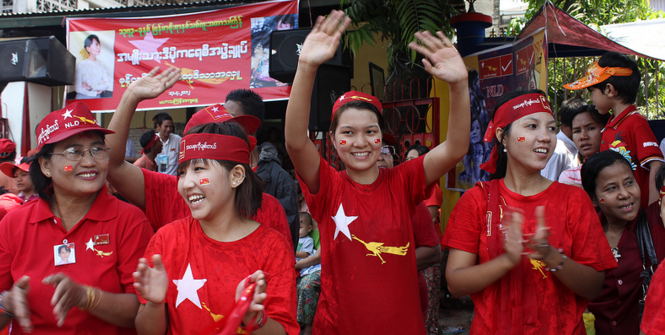 Outside National league for Democracy Headquarters, Burma. Photo Source: UN Women Asia and the Pacific (Flickr). Creative Commons.