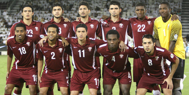Qatar national team in 2011 during the 2014 FIFA World Cup qualifying rounds. Photo Source: Wikimedia. Creative Commons.