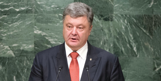 President Poroshenko addresses the United Nations. Photo source: IISD Reporting Services (Flickr). Creative Commons.