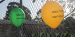 Welcome Refugee Balloons. Photo source: Global Panorama (Flicker). Creative Commons.