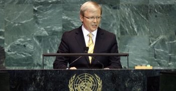 Kevin Rudd, Prime Minister of Australia, addresses the general debate of the sixty-fourth session of the General Assembly.
23/Sep/2009. United Nations, New York. UN Photo/Marco Castro. www.unmultimedia.org/photo/