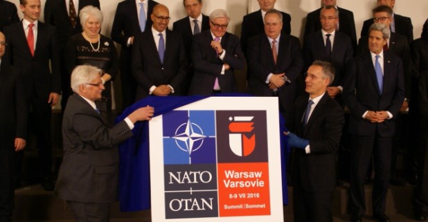 NATO Summit Warsaw 2016 logo unveiled. Photo credit: Ministry of Foreign Affairs Republic of Poland (Creative Commons)