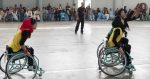 Caption: In April 2016, the ICRC organised a wheelchair basketball tournament at the organisation's orthopaedic centre in Kabul. Afghanistan's four female wheelchair basketball teams competed, Mazar-e-Sharif, Kabul, Jalalabad and Herat. In this match Kabul (yellow) is playing Jalalabad (green). Mazar-e-Sharif won the tournamen. Photo copyright: Olivier Moeckli/ICRC