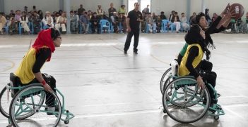 Caption: In April 2016, the ICRC organised a wheelchair basketball tournament at the organisation's orthopaedic centre in Kabul. Afghanistan's four female wheelchair basketball teams competed, Mazar-e-Sharif, Kabul, Jalalabad and Herat. In this match Kabul (yellow) is playing Jalalabad (green). Mazar-e-Sharif won the tournamen. Photo copyright: Olivier Moeckli/ICRC