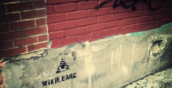 WikiLeaks on a wall. Photo Credit: Hubert Figuière {Flickr) Creative Commons