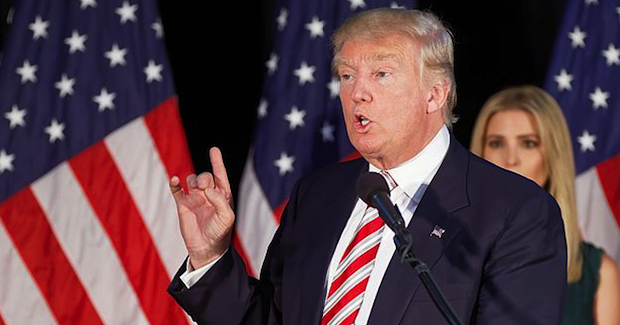 Trump making a point Photo Credit: Michael Vadon (Wikimedia Commons) Creative Commons