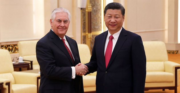 President Xi Jinping Greets Secretary of State Tillerson. US Department of State (Wikimedia Commons) Creative Commons.