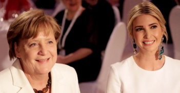 Angela Merkel and Ivanka Trump at the W20 Summit in Berlin. Photo from Trump's Twitter account.