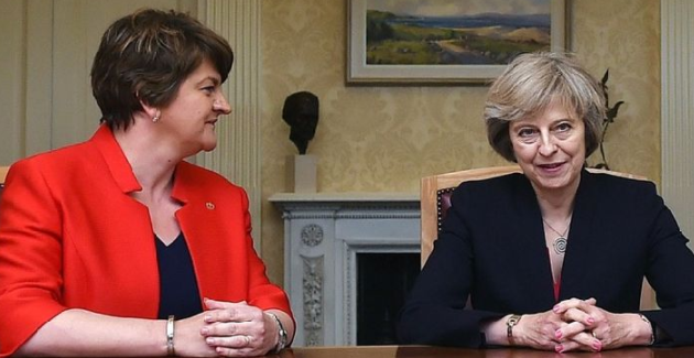 DUP Leader Arlene Foster (L) with Prime Minister Theresa May. Photo: @STVNews