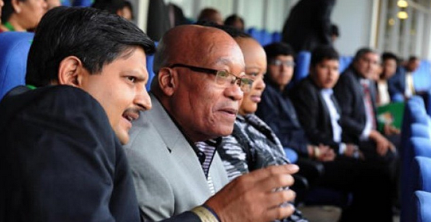 Atul Gupta (L) and Jacob Zuma. Photo: @MarcusMarvinn