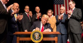 President Donald J. Trump delivers remarks on Cuba and participates in a signing on Cuba Policy Friday, June 16, 2017, at Manual Artime Theater in Miami, Florida.(Official White House Photo by Shealah Craighead)