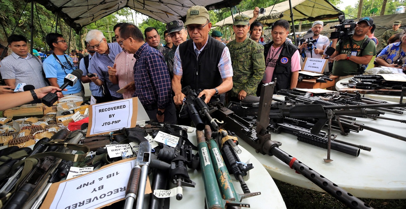Recovered firearms from local terrorists in Marawi on June 9, 2017