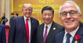 Malcolm Turnbull takes a selfie at APEC 2017 with Donald Trump and Xi Jinping. Source: M Turnbull's Facebook Page