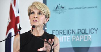 Minister for Foreign Affairs Julie Bishop at the Foreign Policy White Paper development launch.