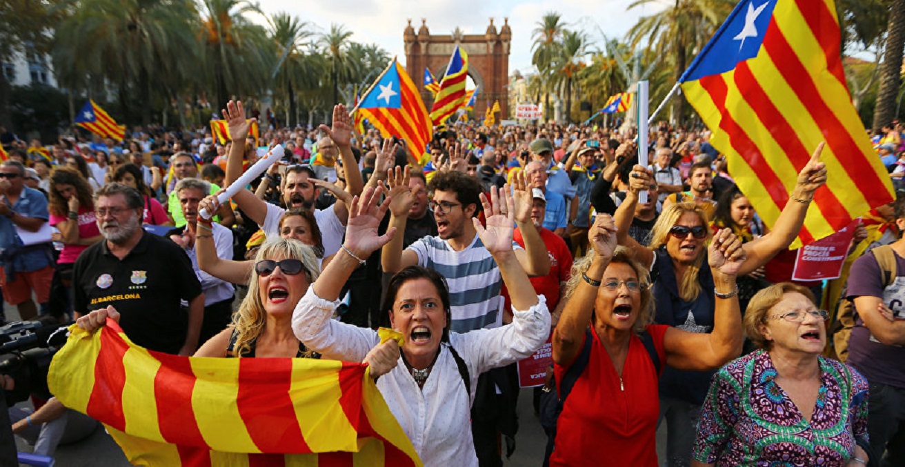 A pro-independence rally in Barcelona