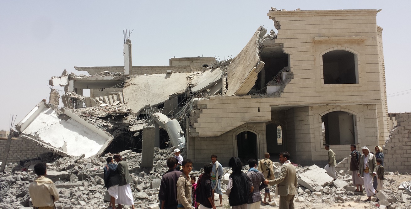 A destroyed house in the south of Sanaa