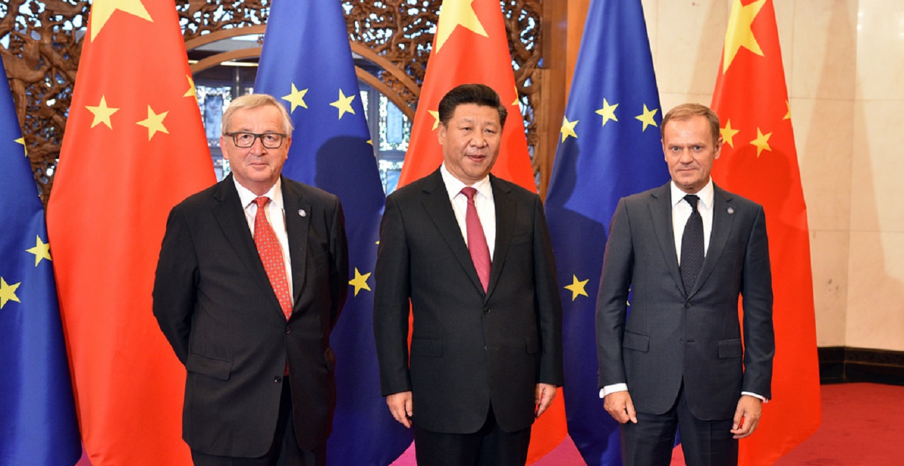Chinese Premier Xi Jinping meets with EU Council President, Donald Tusk and EU Commission President Jean Claude Junker