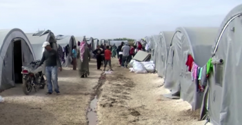 A refugee camp near the Syrian border at Suruç, Turkey.