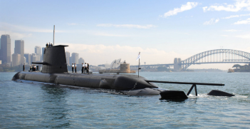 Collins Class submarine HMAS WALLER in Sydney (Credit: Royal Australian Navy).