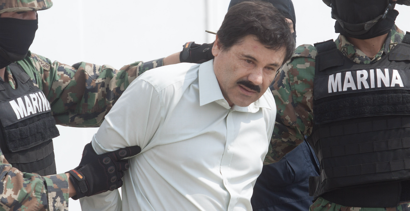 El Chapo in the custody of the Mexican authorities in 2014. Source: Rogelio A Galaviz C, Flickr