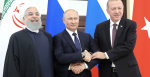 Presidents Hassan Rouhani, Vladimir Putin and Recep Tayyip Erdogan meet in Sochi in February to discuss the Syrian peace process. Source: Kremlin.ru 
