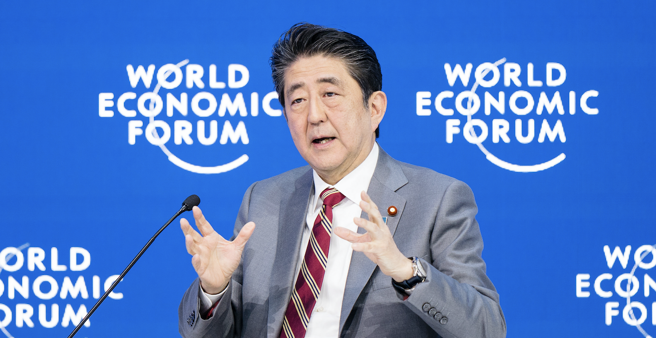 Japanese Prime Miniter Shinzo Abe laid his immigration reforms while at the World Economic Forum in Davos in January. Source: World Economic Forum, Flickr