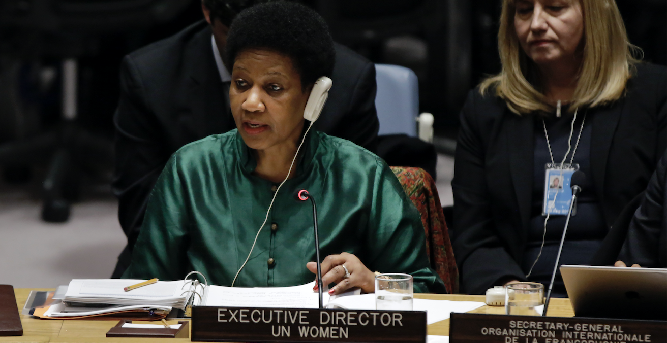UN Executive Director for Women Phumzile Mlambo-Ngcuka at the UN Security Council Open Debate on Women Peace and Security 2017. Source: UN Women, Flickr