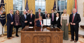 President Trump signed the Executive Order on Maintaining American Leadership in Artificial Intelligence on 11 February 2019. Source: US Mission to the OECD