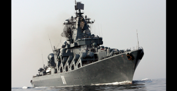 The Russian guided-missile cruiser Varyag at sea. Source: Wikimedia Commons http://bit.ly/32emgM4
