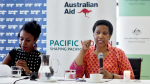 Diane Kambanei, Executive Director, YWCA, Papua New Guinea and Phumzile Mlambo-Ngcuka, Executive Director of UN Women at the Australian High Commission eek the ending of violence against women and girls. Source: Flickr, UN Women http://bit.ly/2HVunos