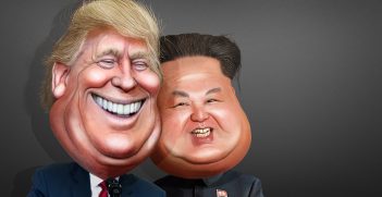 Caricature of President Trump and Kim, Source: Donkey Hotey, Flickr, https://bit.ly/2HahK8g