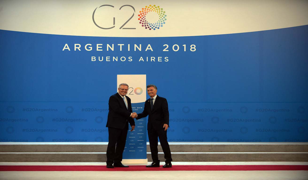 Scott Morrison in Argentina for the G20, Source: G20 Argentina, Flickr, https://bit.ly/2YZEuSA