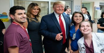 Trump meeting hospital staff in El Paso on the 7th of August 2019. Source: The White House, https://bit.ly/2yR0n7W