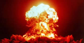 US nuclear weapons test in Nevada in 1953.
A 23-kiloton tower shot is fired at the Nevada Test Site. Source: US Government https://bit.ly/3axq3Yi