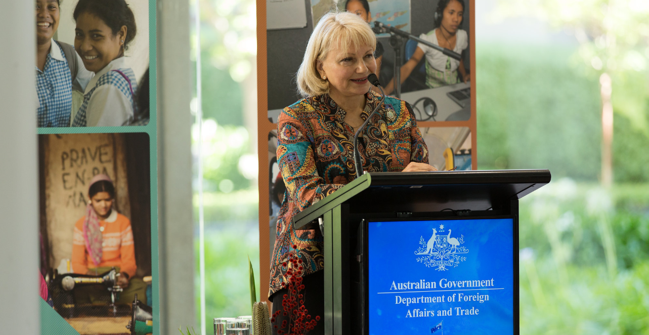 Ambassador for Women and Girls Sharman Stone’s inaugural address to DFAT staff. Source: Department of Foreign Affairs and Trade https://bit.ly/2wAxLlF