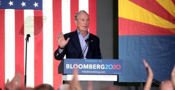 Former Mayor Mike Bloomberg speaking with supporters at a campaign rally at Warehouse 215 at Bentley Projects in Phoenix, Arizona. Source: Gage Skidmore https://bit.ly/3c63bzs