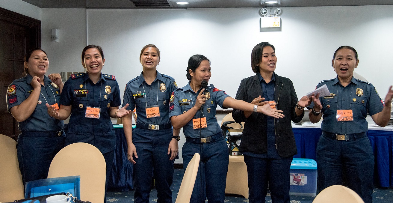 Philippine police officers participate in the UN Women/UNODC Workshop on Women in Law Enforcement  in Davao, the Philippines. Source: UN Women/Ploy Phutpheng  https://bit.ly/3e3lTcU