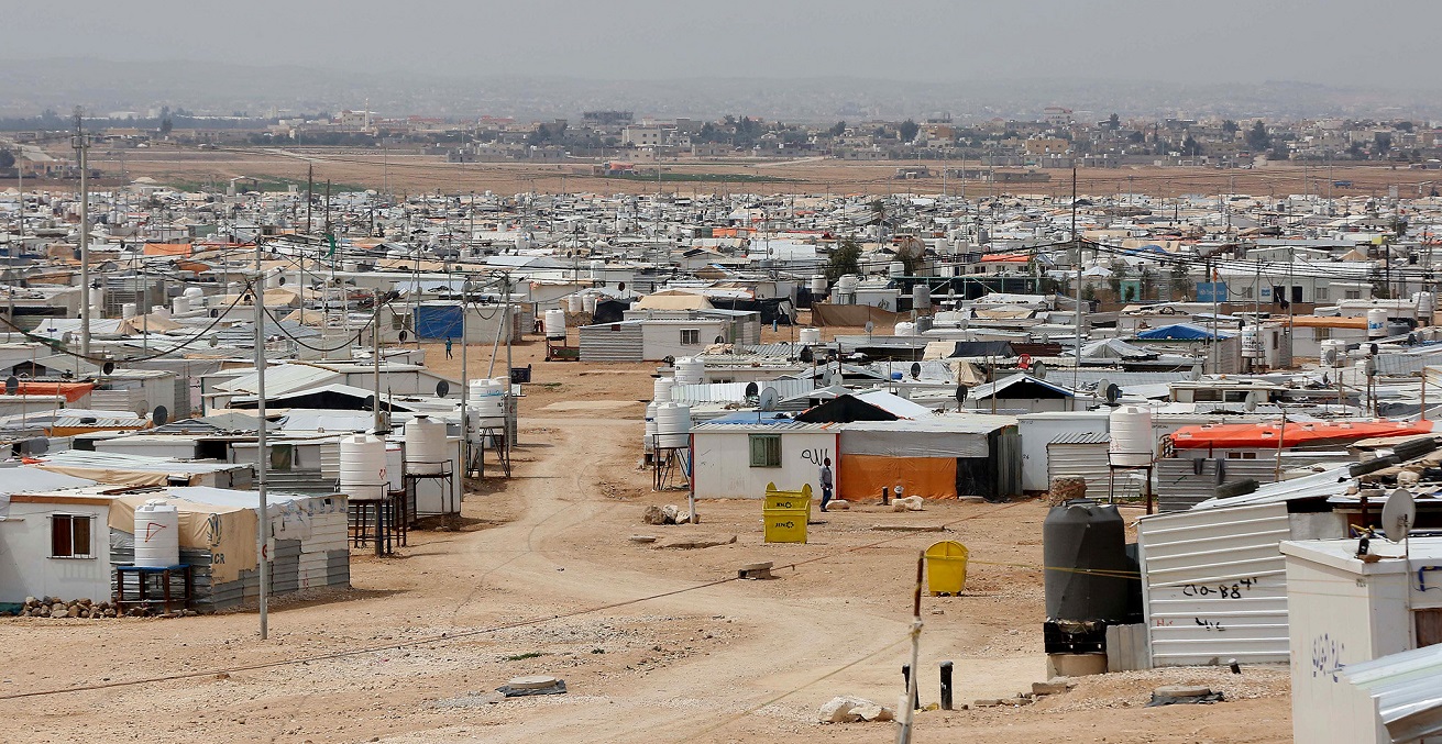 A view of the Zaatari Refugee Camp in Jordan, where nearly 80,000 Syrian refugees are living. Source: Sahem Rababah https://bit.ly/2z9ngXJ