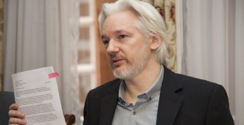 Julian Assange at a press conference at the Ecuadorian Embassy in London. Source: David G Silvers https://bit.ly/3bxnfdq 