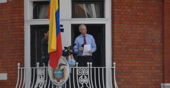 Julian Assange at the Embassy of Ecuador in London.  Source: Snapperjack https://bit.ly/3bSkKmc