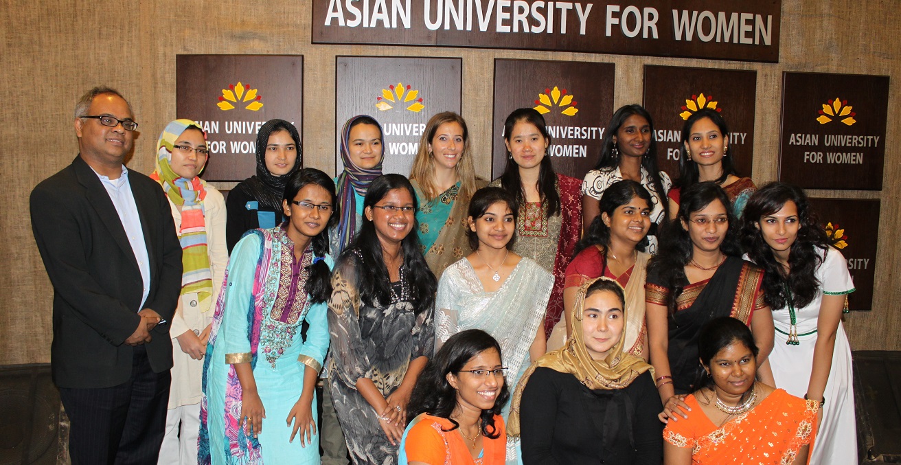 Students at the Asian University for Women. Source: Auwsf1 https://bit.ly/2Df9fd9