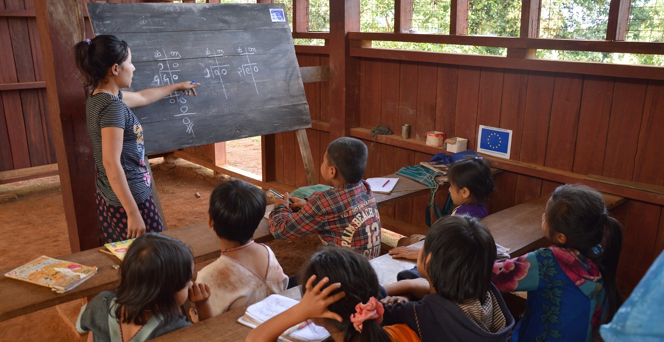 A EU Civil Protection and Humanitarian Aid funded school developed to bring education services to Myanmar’s conflict-affected areas where access to schools is either insufficient, or nonexistent. Source: Pierre Prakash https://bit.ly/314JzIa