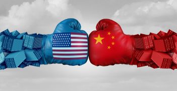 Boxing gloves depicting a clash between the US and China. Source: Lightspring https://shutr.bz/3iij3lR